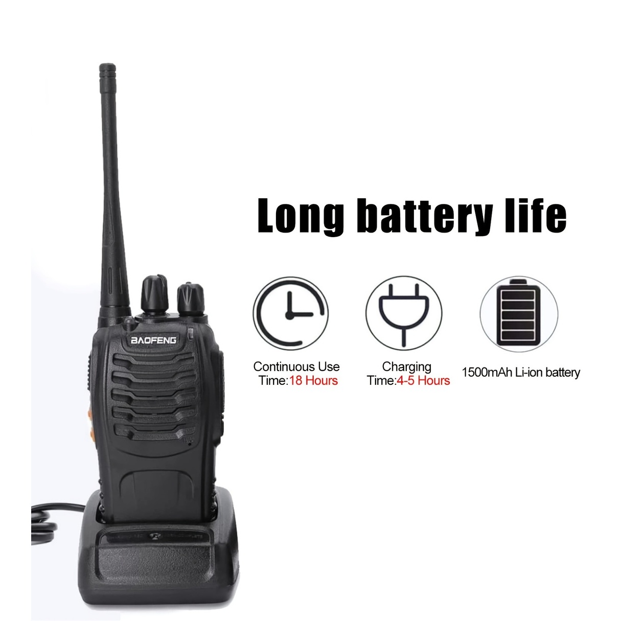 2pcs BAOFENG BF-888S UHF 400-480MHz Amateur Radio Walkie Talkies, 2-Way Handheld Two-Way Radios with, Portable FM/PM Transmission for Adults, Hiking, Camping, Emergency Radio, Boat Radio, Handheld Radio Pouch - Image 4