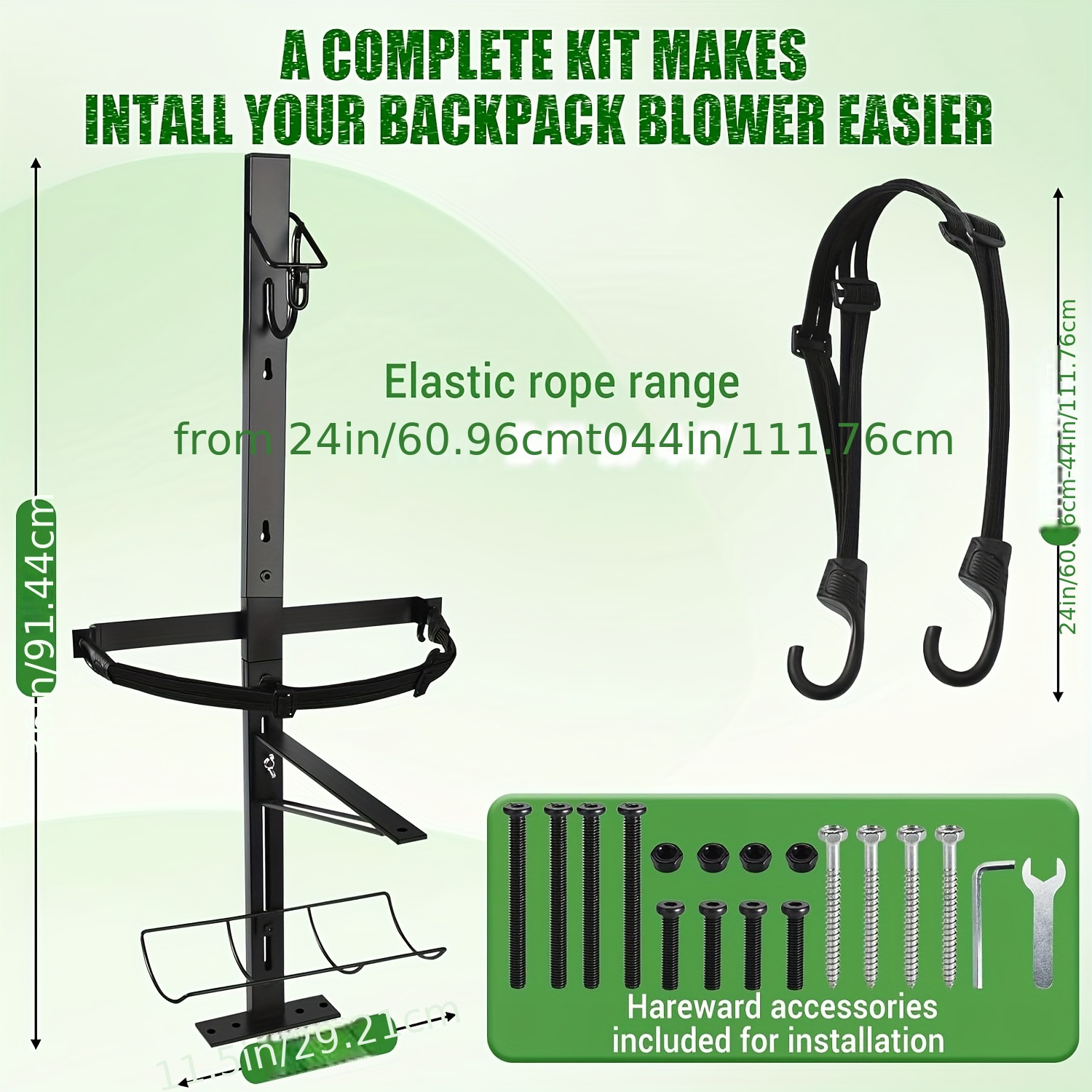 Backpack Blower Rack For Trailer, Yard Firm Steel Leaf Backpack Blower Holder For Open And Enclosed Lawn Landscape Trailer Truck, Height Adjustable Holding Base Fit 16"-25" Blowers - Image 3