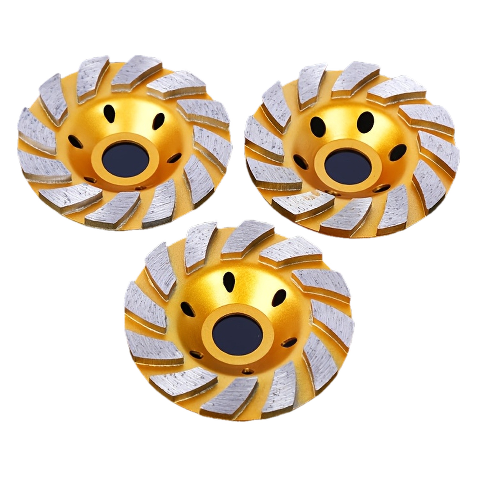 4-Inch Heavy Duty Yard Firm Diamond Grinding Cup Wheel - 12-Segment Turbo Disc for Concrete, Stone & Ceramic - No Assembly Required, Compatible with - Fast Surface Grinding for Construction, Renovation & DIY Projects, Grinder Power Tool, Concrete Grinding, Efficient Wheel, Goldcolored Metal Wheel, Construction Tools, Multisection Design, Highperformance Material, Stone Fabricators