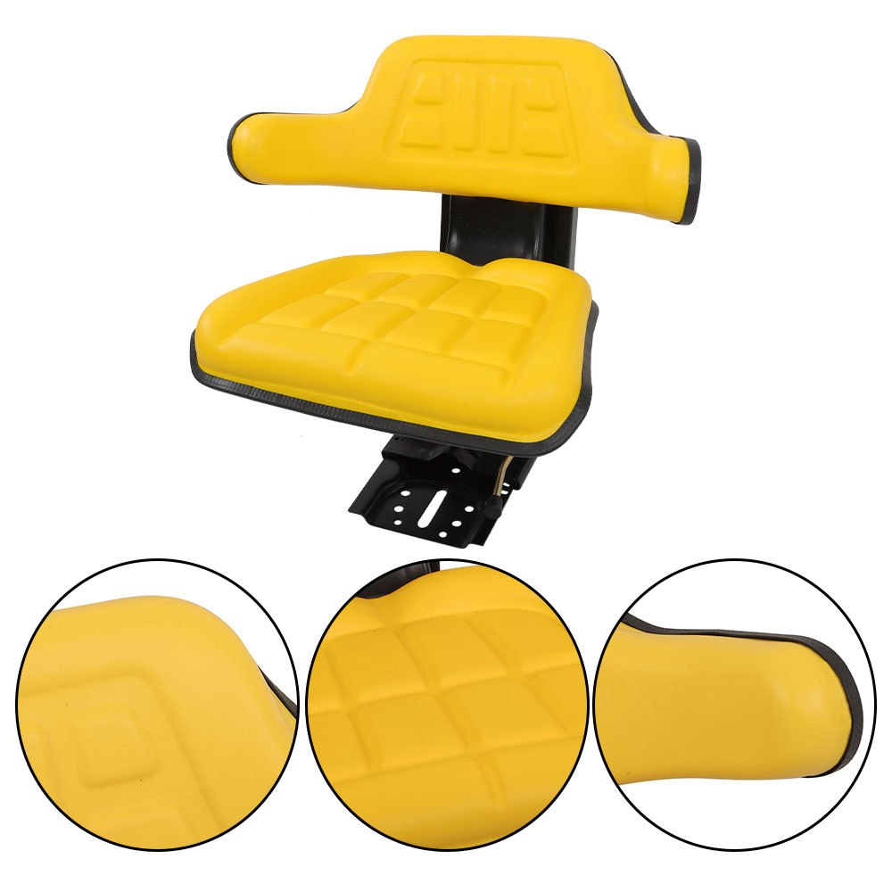1x Heavy-Duty Steel Tractor Suspension Seat with Adjustable Height & Ergonomic Design - Bright Yellow & Black Replacement for John Deere 1020 1530 2020 2030 2040 2550 2630 2640 5200 5210 5300 5310 - Compatible with Multiple Tractor Models, Durable Farm Seat