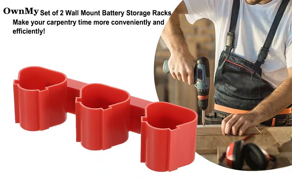 [1pc Battery Tool Rack] Makita Bosch Milwaukee Vertical Plug-In Battery Tool Storage Rack | 1pc for 12V 10.8V Wickers