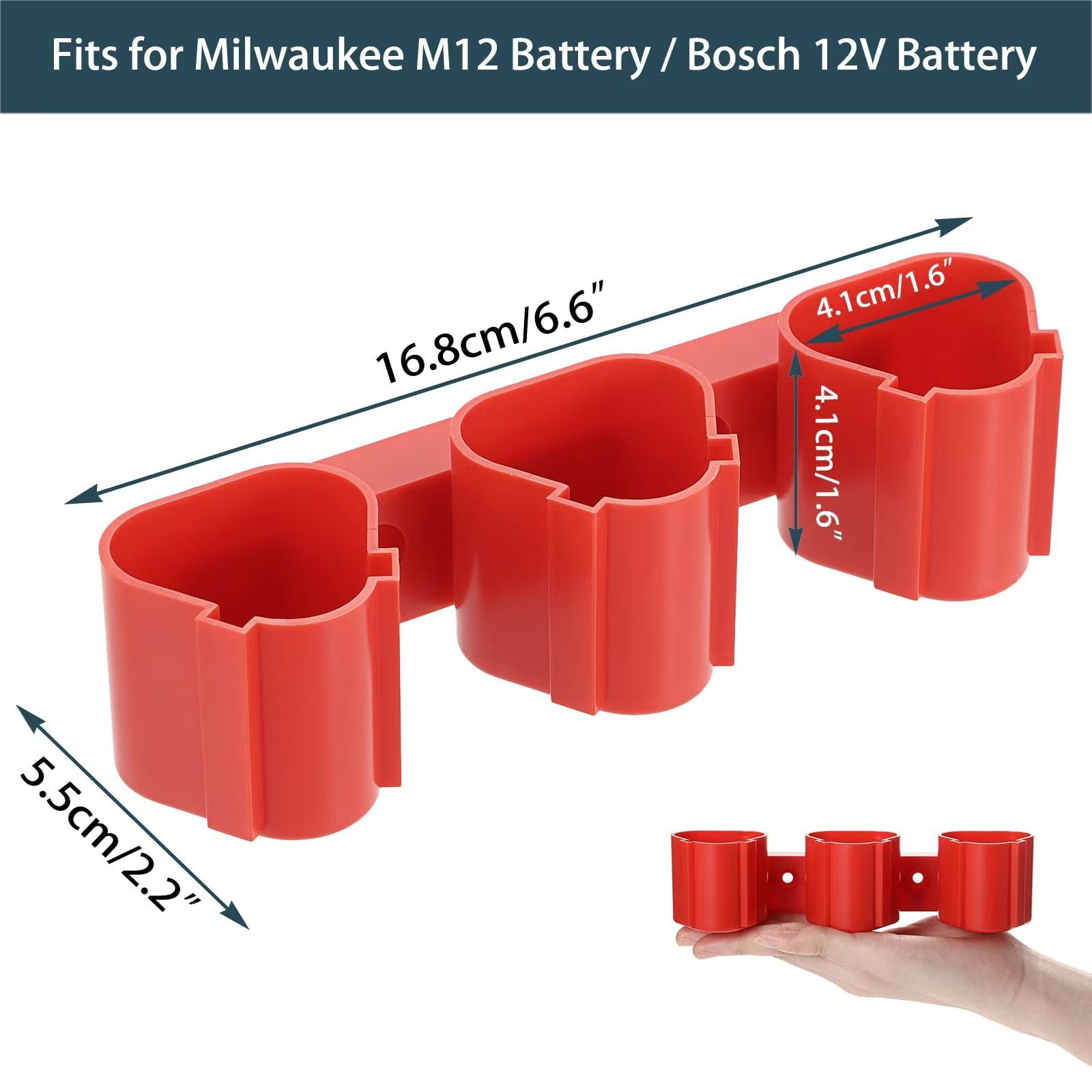 [1pc Battery Tool Rack] Makita Bosch Milwaukee Vertical Plug-In Battery Tool Storage Rack | 1pc for 12V 10.8V Wickers