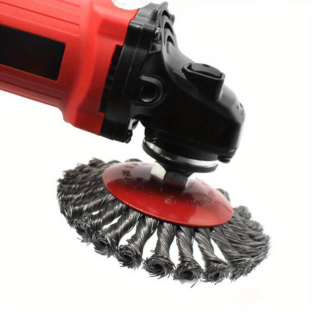 4-Pack Knot Wire Wheel Cup Brush Set for Angle Grinder - Heavy-Duty Steel Material, Compatible with 115mm Tools - For Metalworking & Cleaning - Ideal for DIY Enthusiasts & Professionals