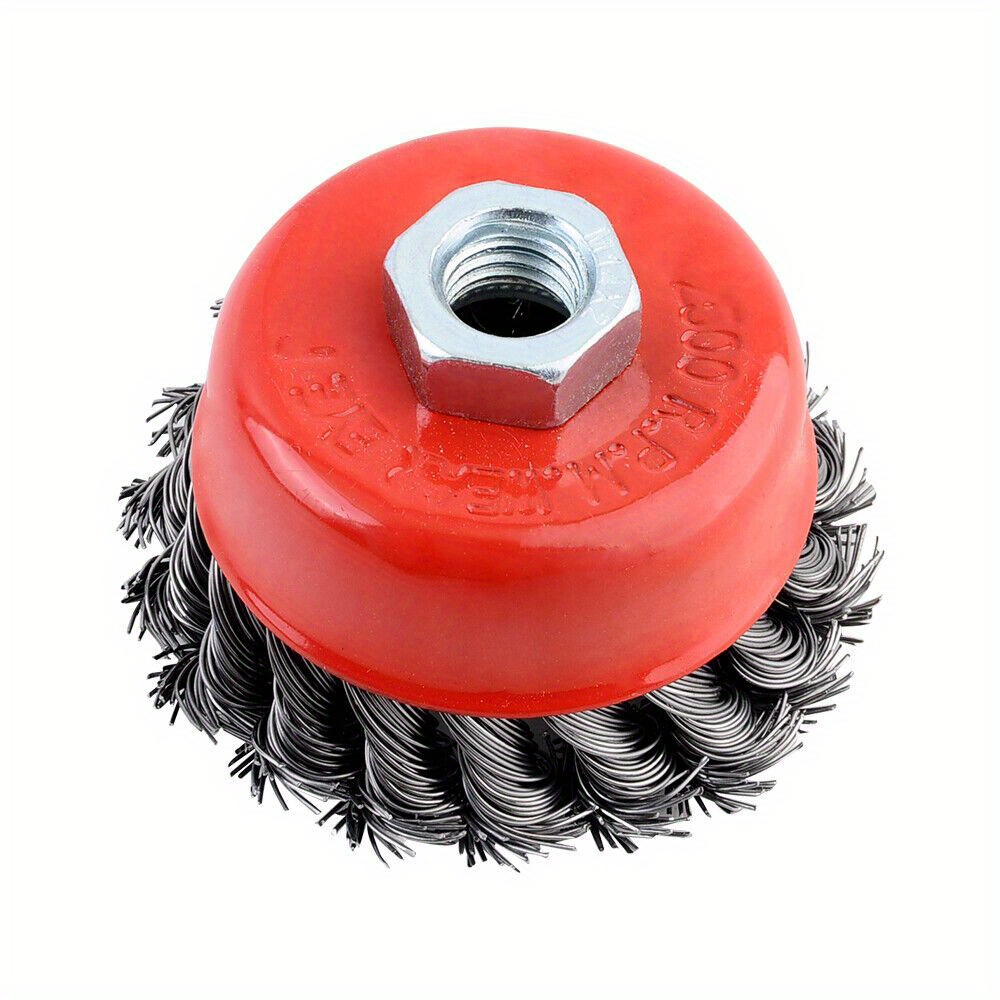 4-Pack Knot Wire Wheel Cup Brush Set for Angle Grinder - Heavy-Duty Steel Material, Compatible with 115mm Tools - For Metalworking & Cleaning - Ideal for DIY Enthusiasts & Professionals