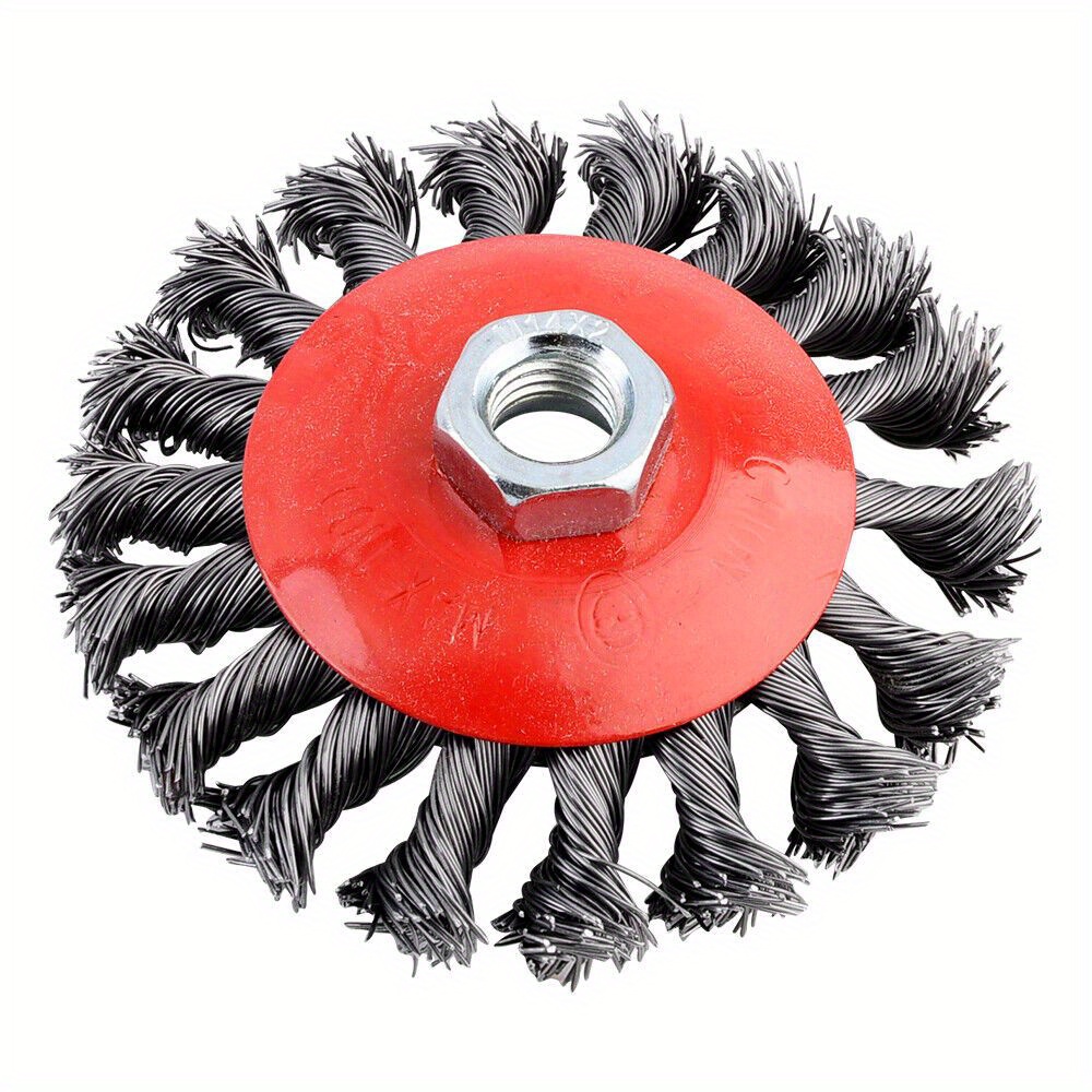 4-Pack Knot Wire Wheel Cup Brush Set for Angle Grinder - Heavy-Duty Steel Material, Compatible with 115mm Tools - For Metalworking & Cleaning - Ideal for DIY Enthusiasts & Professionals