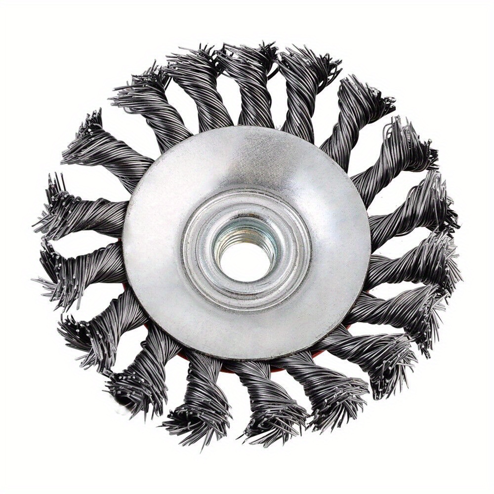 4-Pack Knot Wire Wheel Cup Brush Set for Angle Grinder - Heavy-Duty Steel Material, Compatible with 115mm Tools - For Metalworking & Cleaning - Ideal for DIY Enthusiasts & Professionals