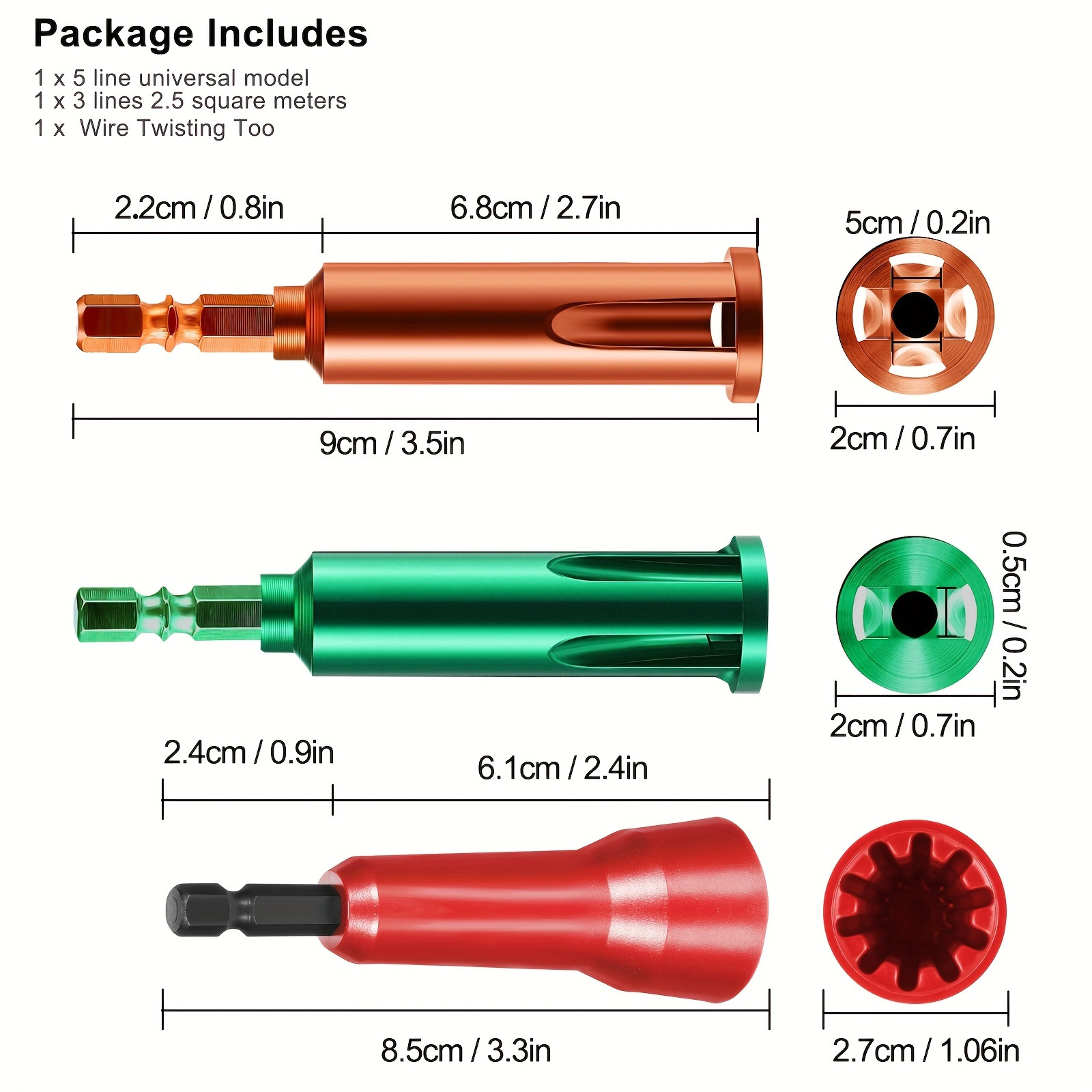 4-Piece Wire Stripper Twister Tool Set: Efficient Electric Wire Stripper Terminal Cap Sleeve, Wire Twister, 1/4in Hexagonal Handle Bit, Stripping Wire Winder, Electrician's Quick Connector Connector and Terminal for Professional Electrical Projects