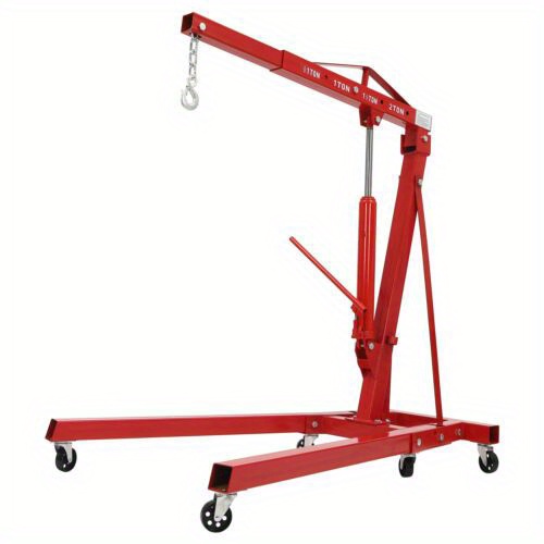 Labor Day, 4409LBS 2 TON Heavey Duty Engine Motor Hoist Cherry Picker Shop Crane Lift Excellent Performance: The Four Adjustable Positions(0.5T, 1T, 1.5T, and 2T) Can Meet Your Various Lifting Needs and The 8T Hydraulic Cylinder, Workshop Hoist