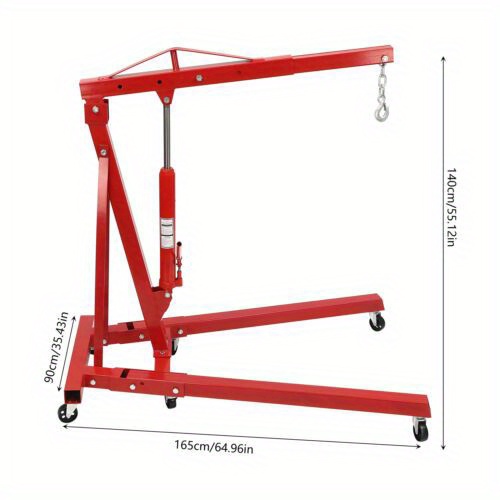 Labor Day, 4409LBS 2 TON Heavey Duty Engine Motor Hoist Cherry Picker Shop Crane Lift Excellent Performance: The Four Adjustable Positions(0.5T, 1T, 1.5T, and 2T) Can Meet Your Various Lifting Needs and The 8T Hydraulic Cylinder, Workshop Hoist
