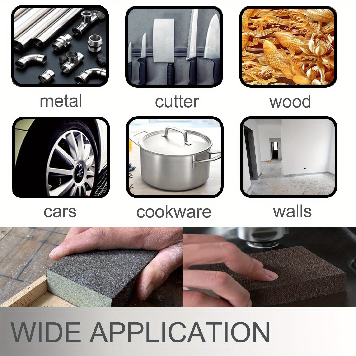 Sanding Sponge 60/80/120/180/220 Grit Coarse Medium Fine Sanding Blocks for Drywall Metal Wood Washable And Reusable Sanding Sponge, Coarse Sponge Sanding Blocks Set, Reusable Wet Dry Sanding Sponges for Metal, Drywall, Plastic, Wood, Paint