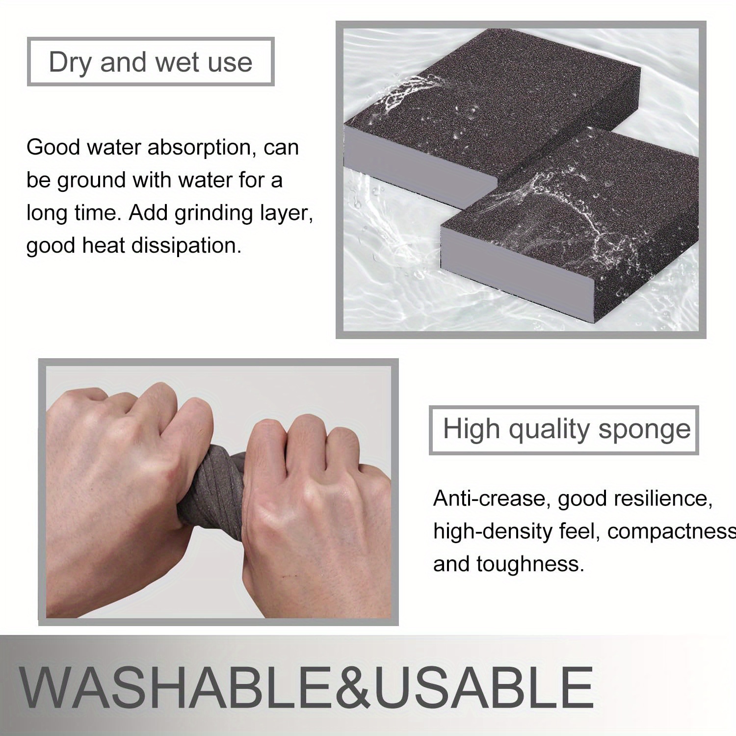 Sanding Sponge 60/80/120/180/220 Grit Coarse Medium Fine Sanding Blocks for Drywall Metal Wood Washable And Reusable Sanding Sponge, Coarse Sponge Sanding Blocks Set, Reusable Wet Dry Sanding Sponges for Metal, Drywall, Plastic, Wood, Paint