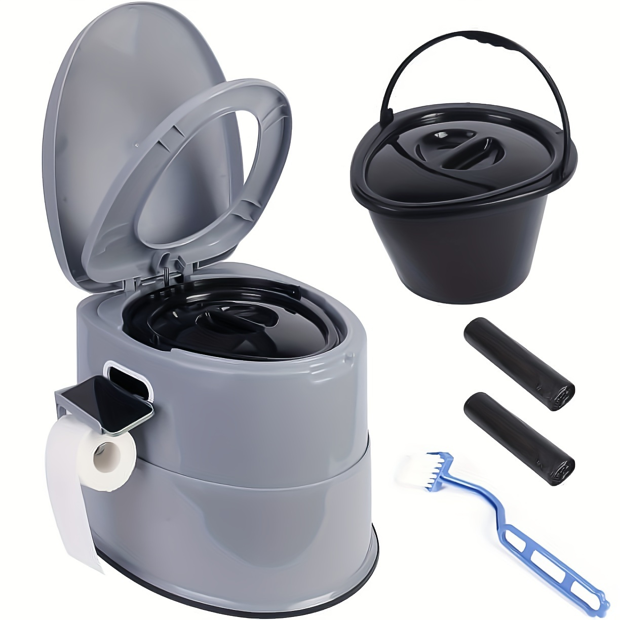 Extra Large Portable Travel Toilet for Adults - Yard Firm Tall Spacious and Hygienic Camping Toilet with Lid - Perfect for Car Hiking Beach and Outdoor Adventures