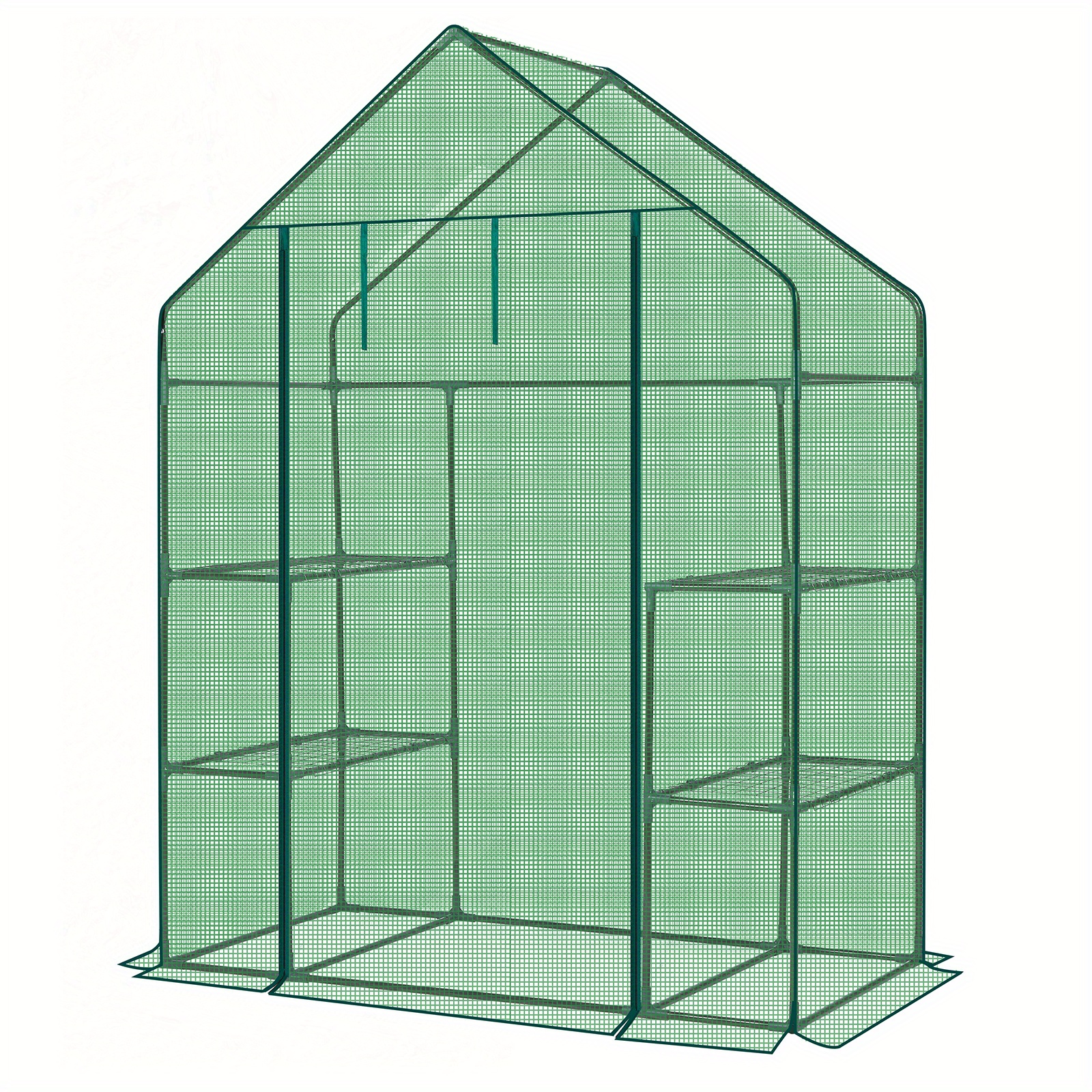 Walk-In Compact Greenhouse with Zipper Door - Yard Firm Portable Outdoor/Indoor Plant House, Heavy-Duty PE Construction, Open Side Design, Space-Saving for Balcony, Patio, Garden, or Home - Ideal for Seed Starting, Year-Round Plant Growing, and Plant Protection from Pests/Weather, Mini Greenhouse for Plants, Indoor Gardening, Sturdy Pole Structure, Reinforced Frame, Urban Gardeners
