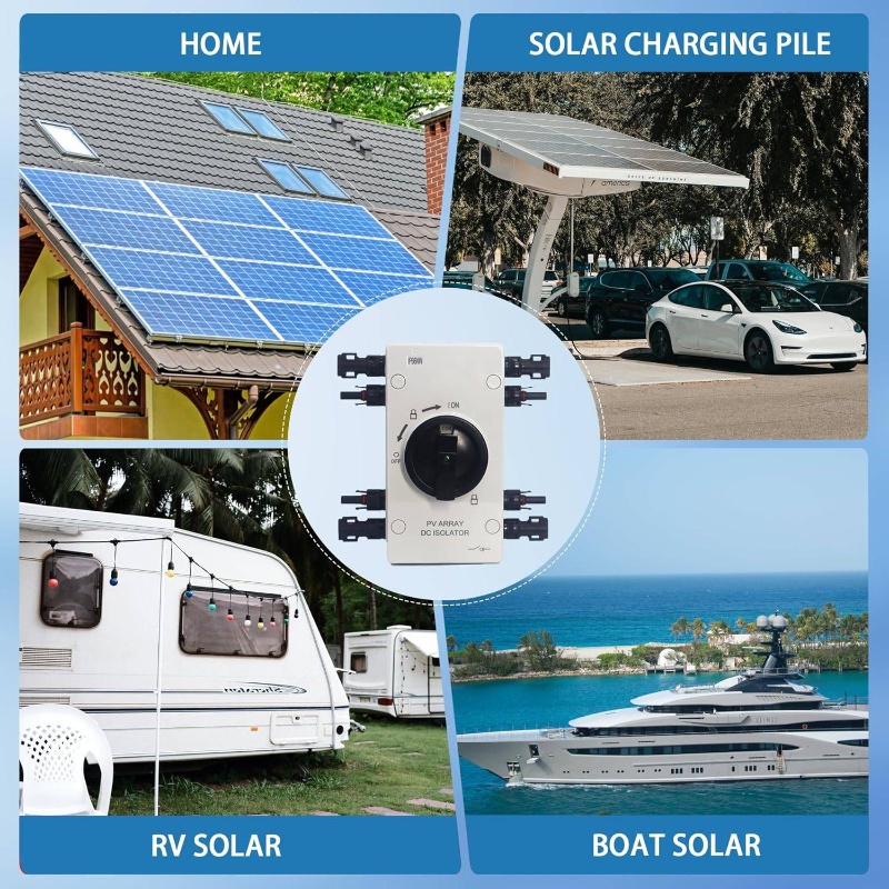 1000V 64A IP66 Waterproof PV Quick Disconnect Switch with Overload Protection & Grounding Wire - Heavy-Duty Solar Panel Disconnect Switch with Connector for RV, Boat, Off-Grid Systems, Photovoltaic Panels, Wind Turbines - Easy Installation, No External Power Required, Rv Power System, Solar Panel Connector, Solar Panel Kit, Solar Panel Mounting Bracket, Solar Panel Mounting Rail, Solar Panel Accessory, Solar Panel Cable, Solar Cable Connector, Solar Panel Bracket, Solar Connector
