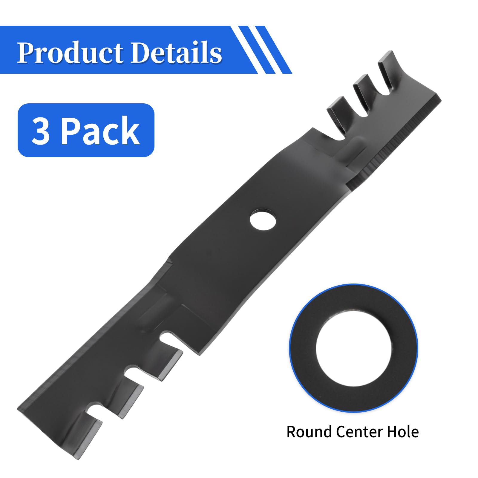 [3 pack] M115495 M113517 Toothed Mulching Blades, Compatible with 48 inch Mower Deck 325 335 345 445 F510 GT242 GX345 GT262 GT275 GX335, Replaces M115328, Lawn Mower Parts, Grass Tools, Precisioncut Edges, Heavyduty Design, Longlasting Durability, Sharp Cutting Edges, Replacement Blades, Mower Blades, Lawn Mower Blade Sharpener, Lawn Mower Blade Sharper, Lawn Mower Blade Set, Lawn Mower Part, Lawn Mower Blade Balancer, Lawn Mower Blade Sharpener Tool, Zero Turn Mower Accessorie, Lawn