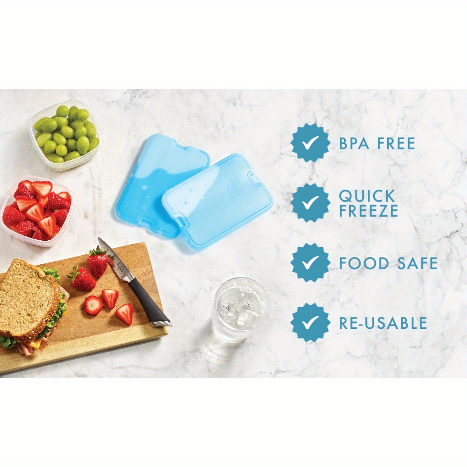 4/8pcs XL Slim Ice Packs - Quick Freeze Reusable Space-Saving Ice Cubes for Lunch Boxes, Coolers & Travel | Durable, Multicolor (Red/Pink/Blue), Travel Ice Pack | Multiuse Pack | Leakproof Construction, Ice Packs for Injuries Reusable