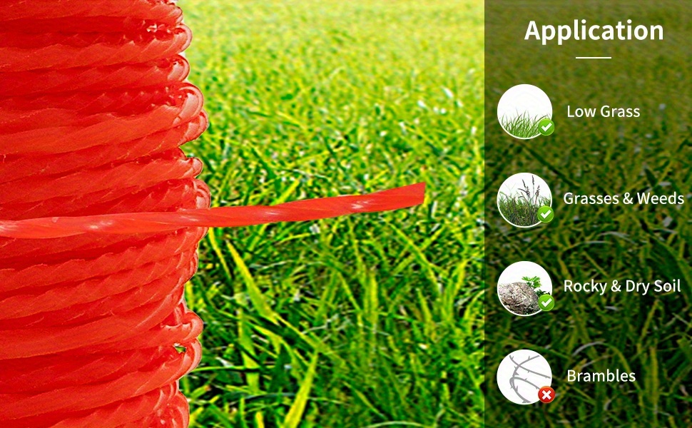 Premium Orange Spiral Nylon Trimming Line - Durable Mower Wire for Lawn and Gardening Maintenance, Ideal for Trimming and Edging, High-Quality Cutting Accessory