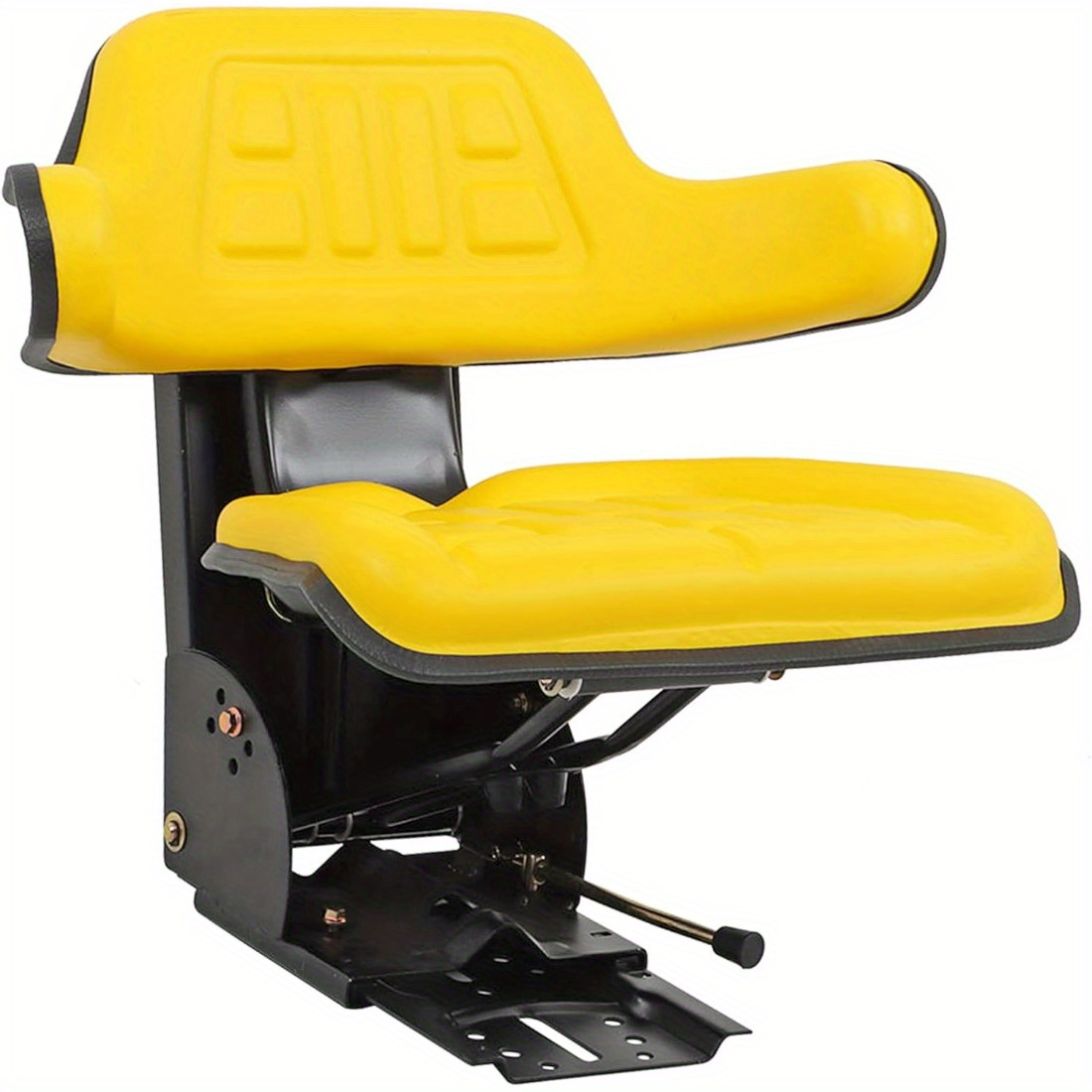 1x Heavy-Duty Steel Tractor Suspension Seat with Adjustable Height & Ergonomic Design - Bright Yellow & Black Replacement for John Deere 1020 1530 2020 2030 2040 2550 2630 2640 5200 5210 5300 5310 - Compatible with Yard Firm Multiple Tractor Models, Durable Farm Seat