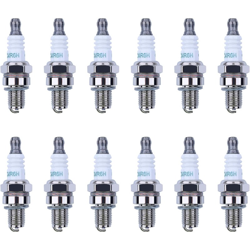 12pcs CMR6H Spark Plug Replacement for 3365, Compatible with FS90, FS110, HL90, HL110, HT100, KM90, BR500, BR550, BR600 Trimmers - Yard Firm High-Performance Metal Construction, Durable & Reliable Ignition for Outdoor Power Tools, Lawn Mowers, Hedge Trimmers, Chainsaws, Trimmer Spark Plug, Outdoor Equipment Parts, Sleek Metallic Finish, Robust Design, Metallic Construction - Image 3