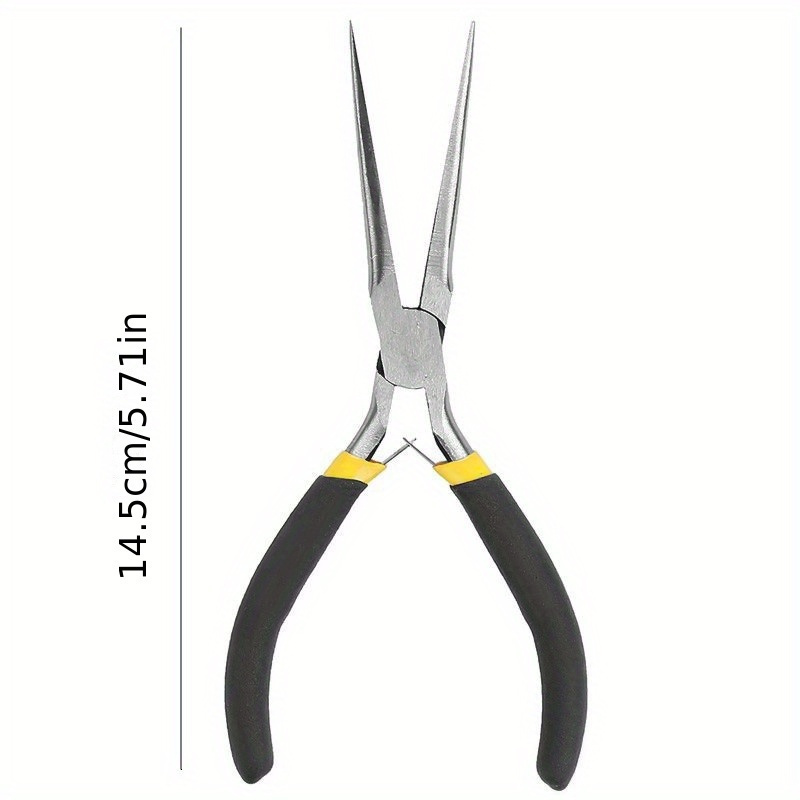 [8pcs Carbon Steel Pliers] 8pcs Premium Carbon Steel Mini Jewelry Pliers Set | Round Curved Needle Nose Design for Precise Grip, DIY Craft Tools Kit with Durable Construction for Long-Lasting Performance