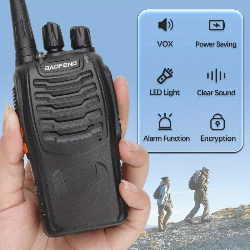 [Baofeng Walkie Talkie] Baofeng Walkie Talkie 2/4/6/8-Pack | Portable Handheld Two-Way Radios with 16 Channels, Long-Range UHF Communication, USB Rechargeable, Compact Design for Hunting, Camping, Hiking & Outdoor Adventures, Hiking Essentials, Sleek Radio Design, Durable Radio Build