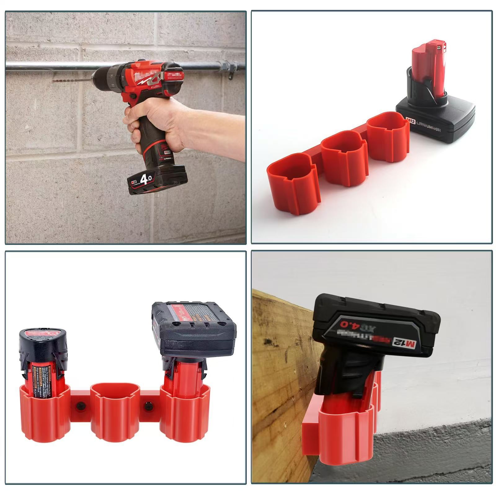 [1pc Battery Tool Rack] Makita Bosch Milwaukee Vertical Plug-In Battery Tool Storage Rack | 1pc for 12V 10.8V Wickers