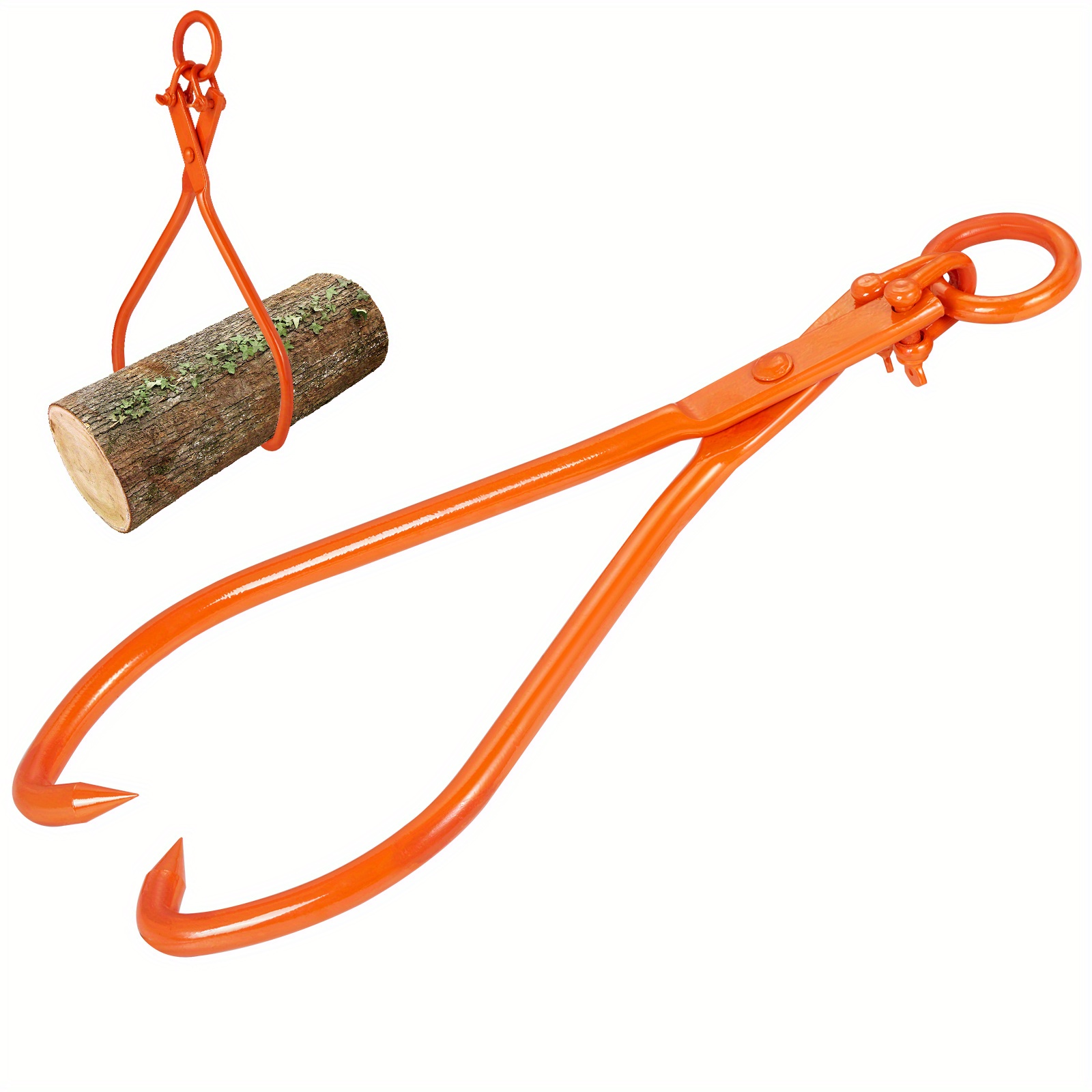 [Heavy-Duty] 32" Metal Log Skidding Tongs - Yard Firm Heavy-Duty, 2-Claw, Non-Rotating - Ideal for Lifting Logs up to 1543 lbs