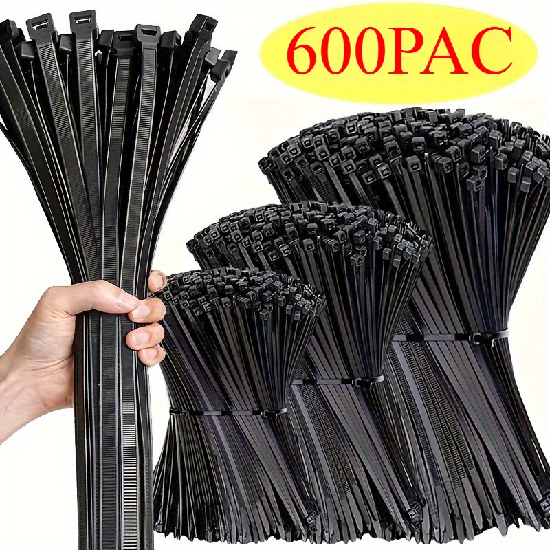600pcs of heavy-duty nylon straps, self-adhesive adjustable ropes - anti slip for outdoor cables, gardens, and home decor - durable multi size wire storage container