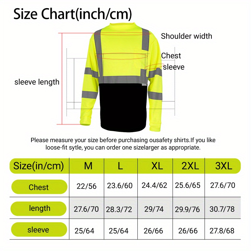 6pcs Pomerol Hi Vis Reflective ANSI Safety Long Sleeve HIGH Visibility Breathable Shirts for Work Warehouse Construction Outdoor Sports Night Fishing Long Sleeve Shirts Orange/Yellow/Green Black/Orange Black, Construction Workwear, Night Fishing Gear, Breathable Workwear, Lightweight Construction, Moisturewicking Fabric, Workwear Top, Industrial Professionals, Construction Workers