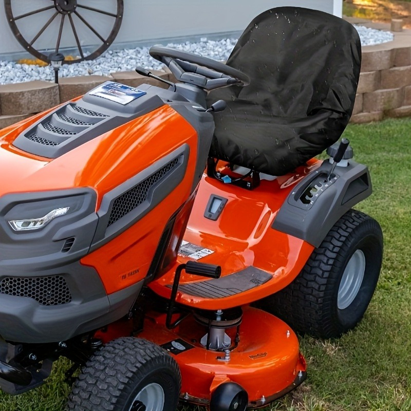 1pc Heavy-Duty Tractor Seat Cover for Kubota, Cub Cadet, Mahindra Riding Lawn Mowers - Yard Firm Black Polyester with Secure Drawstring Closure, All-Weather Protection, Durable Outdoor Use, Year-Round Garden Maintenance Accessories, Lawn Tractor Accessories, Sleek Design