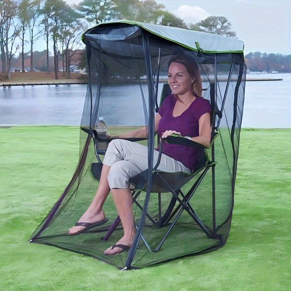 4-Person Portable Outdoor Mosquito Net Tent with Mesh Ventilation - Yard Firm Lightweight Durable Fabric for Patio, Lawn, Camping & Backyard - Black, Patio Protection, Compact Design, Easy Setup, Family Campers, Patio Protection, Breathable Material, Family Campers