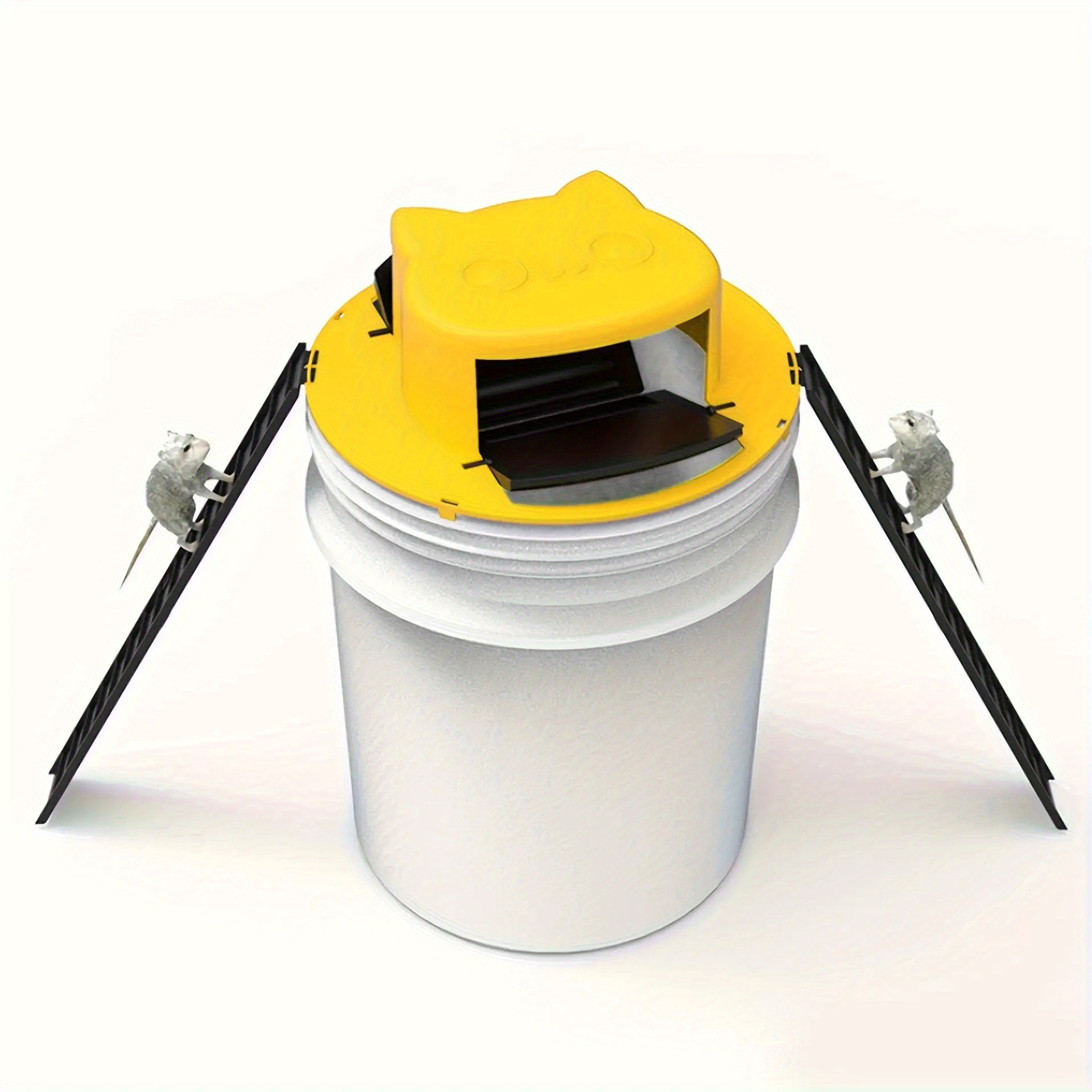 1 Set of Mouse Trap Combination Kit, Includes 1 Lid and 2 Stairs, Yard Firm Automatic Reset Flip and Slide Bucket Lid Mouse Trap, Indoor and Outdoor Mouse Trap