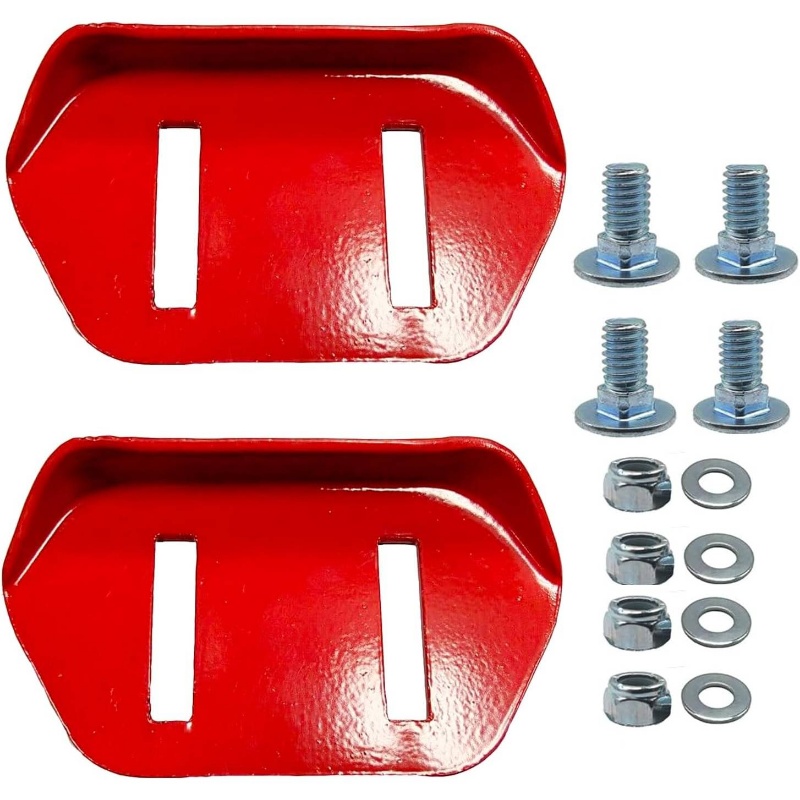 Toro 522 622 724 824 38051 38053 38062 38063 38064 Power Snowblower Height Adjust Skid Shoes Set with Screws & Nuts - Heavy-Duty Adjustable Height System, Red Skis with Tread, Yard Firm Compatible with Toro 40 - 8160 - 01 2 Models