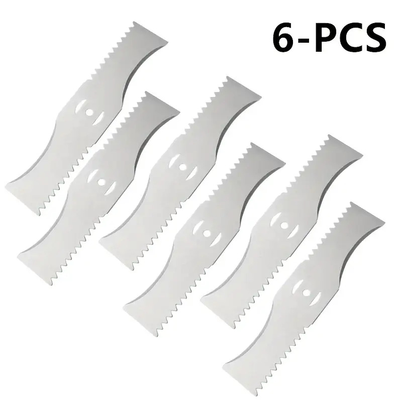 6pcs Heavy-Duty Lawn Mower Replacement Blades, Sharp Serrated Edge, Suitable for Grass Trimmer, Weed Wacker, No Assembly Required, Compatible with Electric and Gas-Powered Mowers, Essential for Residential and Commercial Landscaping, Durable Metal Structure Dual-Sided Design, Efficient Cutting Tool, Lawn Mower Blade Sharpener, Lawn Mower Blade Sharper, Lawn Mower Blade Set, Grass Cutter Blade, Brush Cutter Accessory, Trimmer Garden, Trimmer Attachments, Roccadora Accessory, Weed