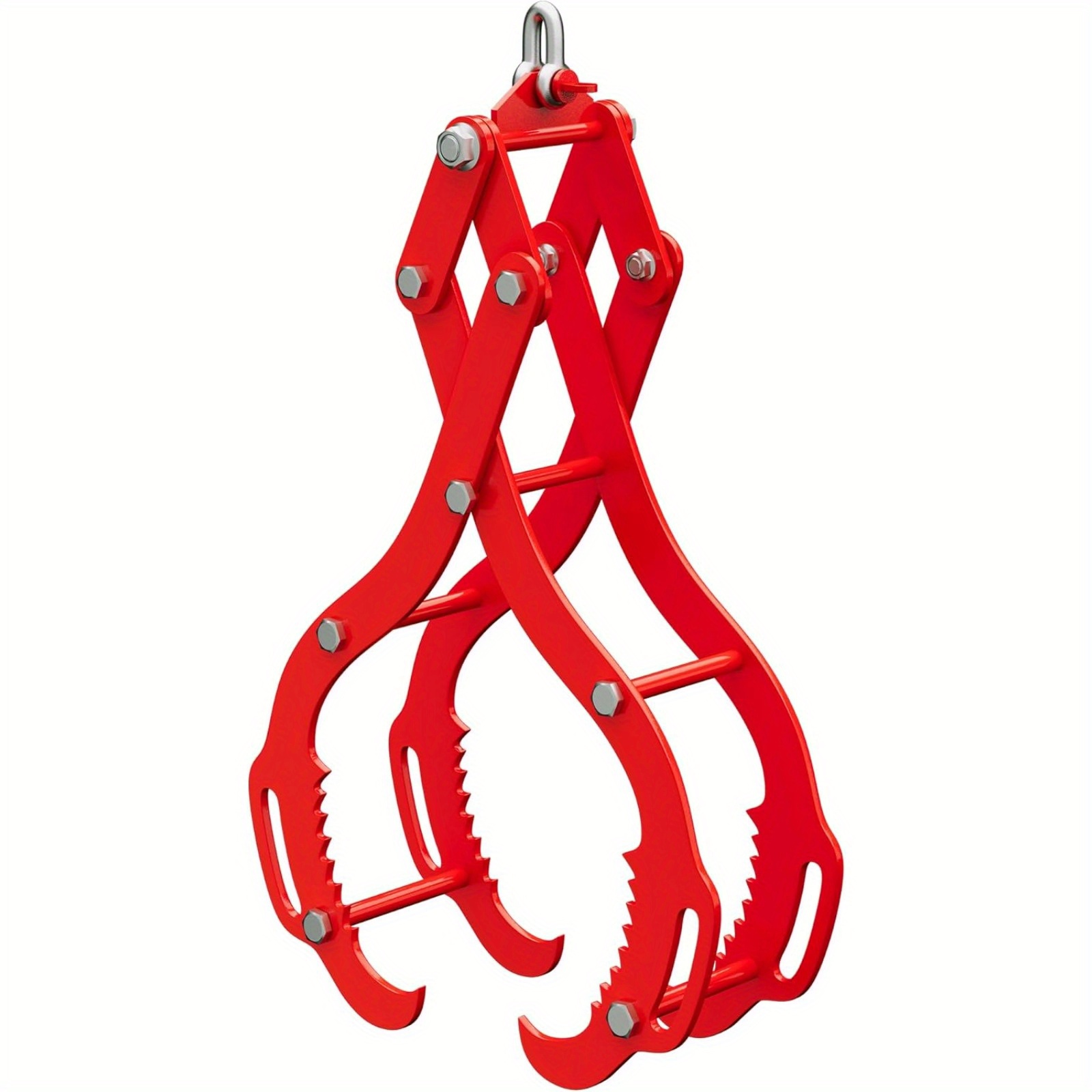 [Heavy Duty Log Tongs] Heavy Duty 28" Steel Log Lifting Tongs with 4 Serrated Claw Hooks | Yard Firm Swivel Dragging Tong for Tractors, Trucks, Forklifts, ATVs - Ergonomic Handles, Secure Log Handling, Tractor Accessories, Robust & Durable Construction