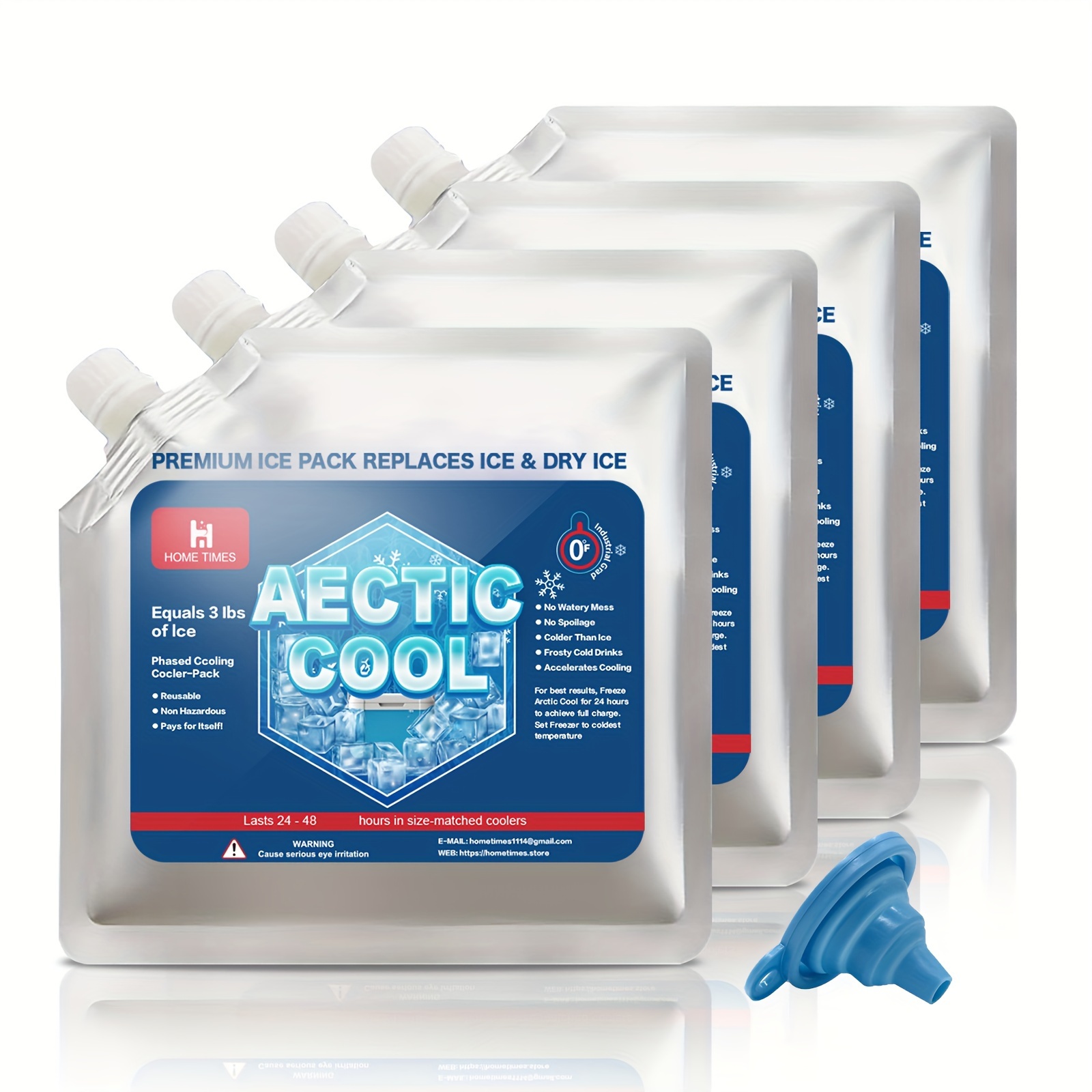 [Premium Cooler Packs] Yard Firm 4pcs Reusable Cooler Shock Ice Packs | Premium High-Quality Freezer Packs with Leakproof Design, 3x Longer Lasting Cold Retention for Camping, Fishing, Beach, Road Trips & Lunch Boxes