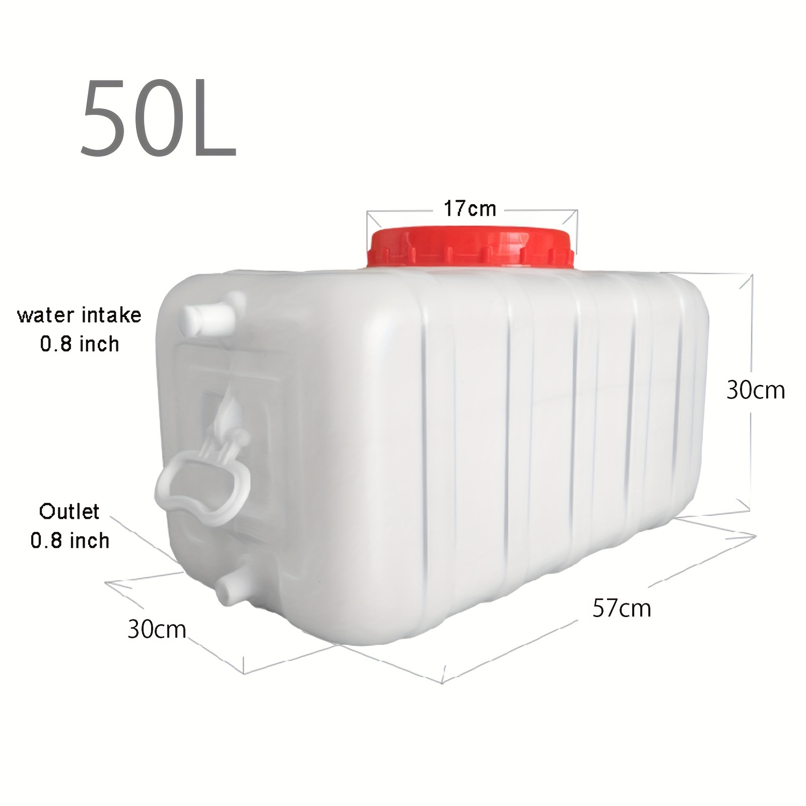 Large Household Capacity Water Tank, Drop-Resistant Portable Horizontal Plastic Water Storage Container With Faucet For Household Water Camping Outdoor Self-Driving Tour