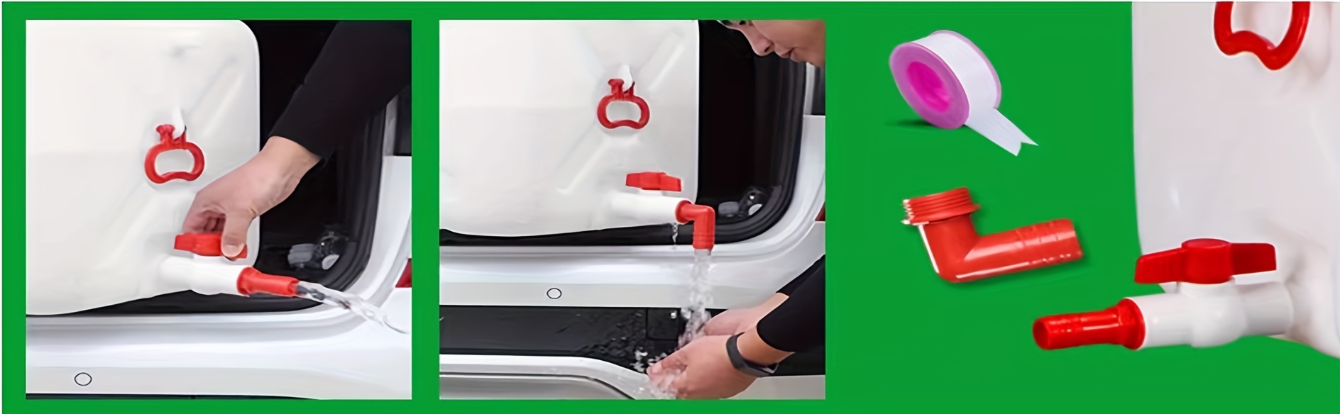 Large Household Capacity Water Tank, Drop-Resistant Portable Horizontal Plastic Water Storage Container With Faucet For Household Water Camping Outdoor Self-Driving Tour