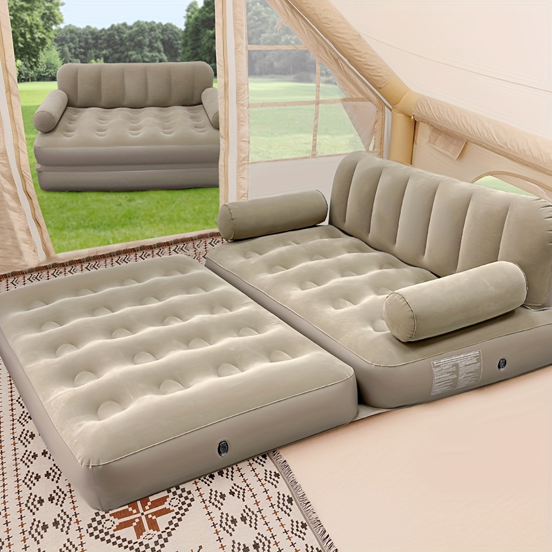1pc Outdoor Automatic Inflatable Sofa Camping Air Sofa Chair Can Lie Down And Sleep Inflatable Sofa, Yard Firm Foldable Inflatable Sofa Inflatable Bed for Family Living Room, Portable Air Bed, Can Be Used As Sofa, Mattress, Camping Furniture, Outdoor Seating, Lightweight Chair, Compact Sofa, Durable Inflatable Material, Reinforced Seams, Air Lounger, Campers, Small Space Living