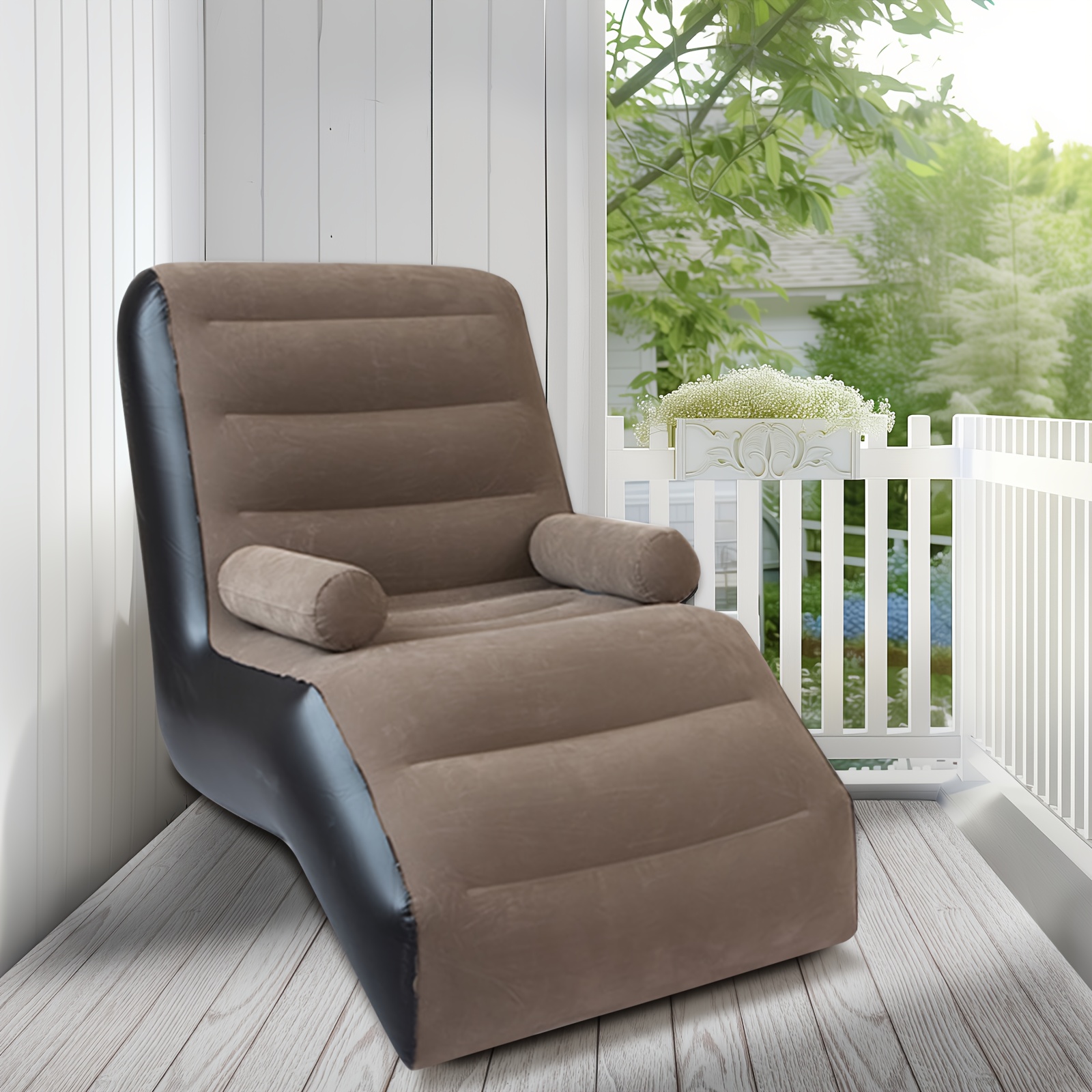 1pc Outdoor Inflatable Sofa Lounge Chair - Yard Firm Heavy-Duty Portable S-Shaped Thickened Air Cushion with Carry Bag, Self-Inflating Mattress-like Design for Camping, Backyard, Patio - Comfortable Single Seat for Adults, No Electricity Needed, Durable & Lightweight Outdoor Furniture, Outdoor Inflatable Sofa, Inflatable Couch Camping, Air Sofa Camping, Inflatable Bed for Camping, Twin Air Mattress With Built In Pump, Air Mattress For Camping, Air Mattress, Blow Up Air Mattress, Air Bed