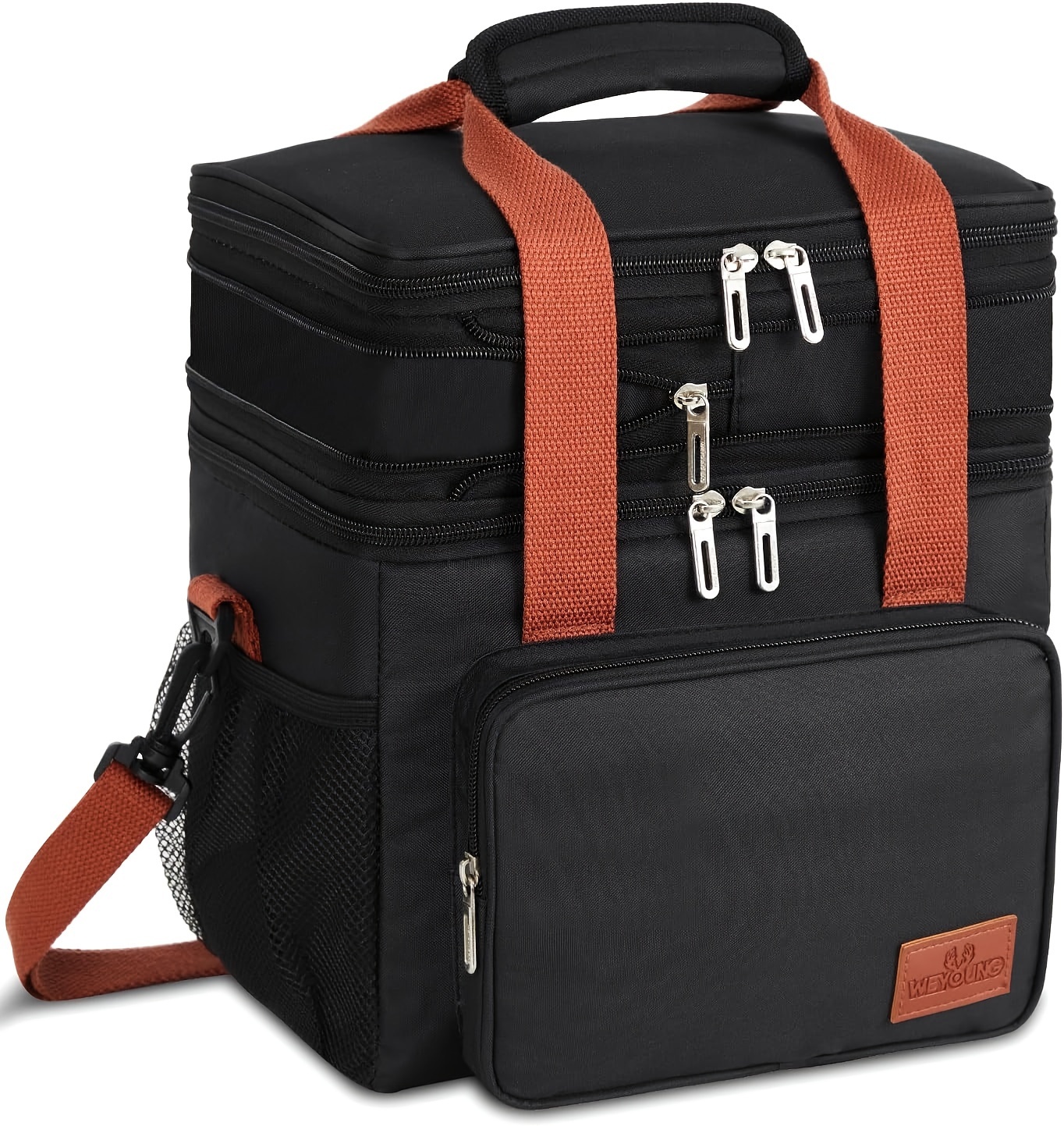 Lunch Bag For Men And Women, Double Deck Expandable Insulated Large Lunch Bag Tote Leakproof Lunch Cooler With Shoulder Strap For Construction/Travel/ Picnic/Camping/Work/Office