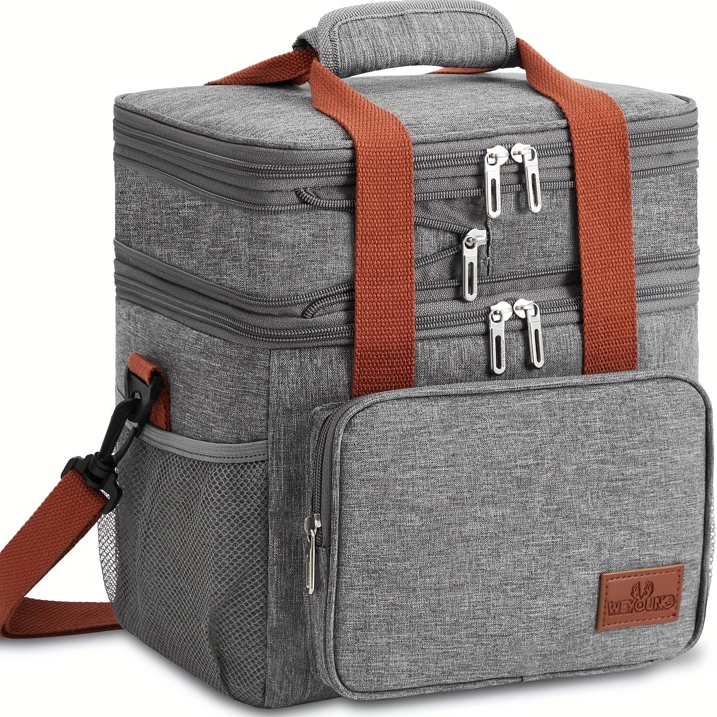 Lunch Bag For Men And Women, Yard Firm Double Deck Expandable Insulated Large Lunch Bag Tote Leakproof Lunch Cooler With Shoulder Strap For Construction/Travel/ Picnic/Camping/Work/Office