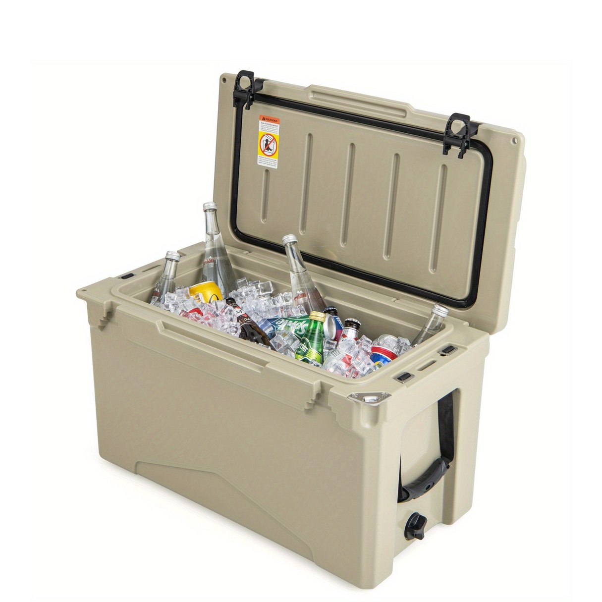 Yard Firm 50 QT Rotomolded Cooler Portable Ice Chest Ice Retention for 5-7 Days Tan