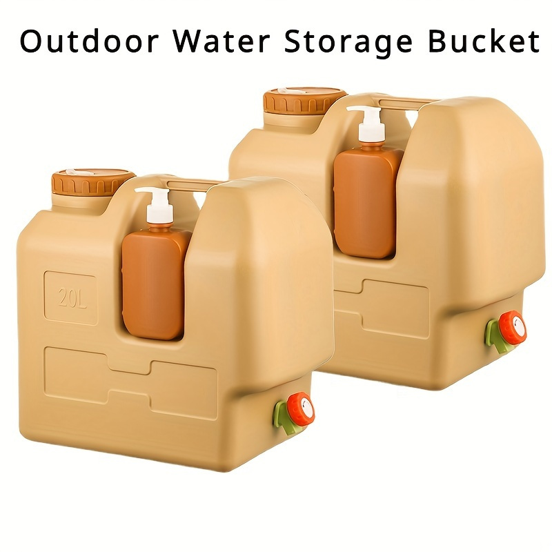 5.28 Gallon Portable Outdoor Camping Water Storage Container, Durable PE Material, with Easy-to-carry Handle and Tap, Sealed and Fresh, Suitable for Outdoor Travel Camping