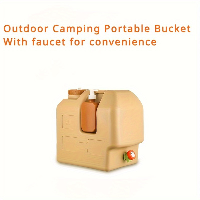 5.28 Gallon Portable Outdoor Camping Water Storage Container, Durable PE Material, with Easy-to-carry Handle and Tap, Sealed and Fresh, Suitable for Outdoor Travel Camping